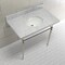 Fauceture KVPB3622M86 36" Console Sink with Brass Legs (8-Inch, 3 Hole), Marble White/Polished Nickel KVPB3622M86 - alternate 3